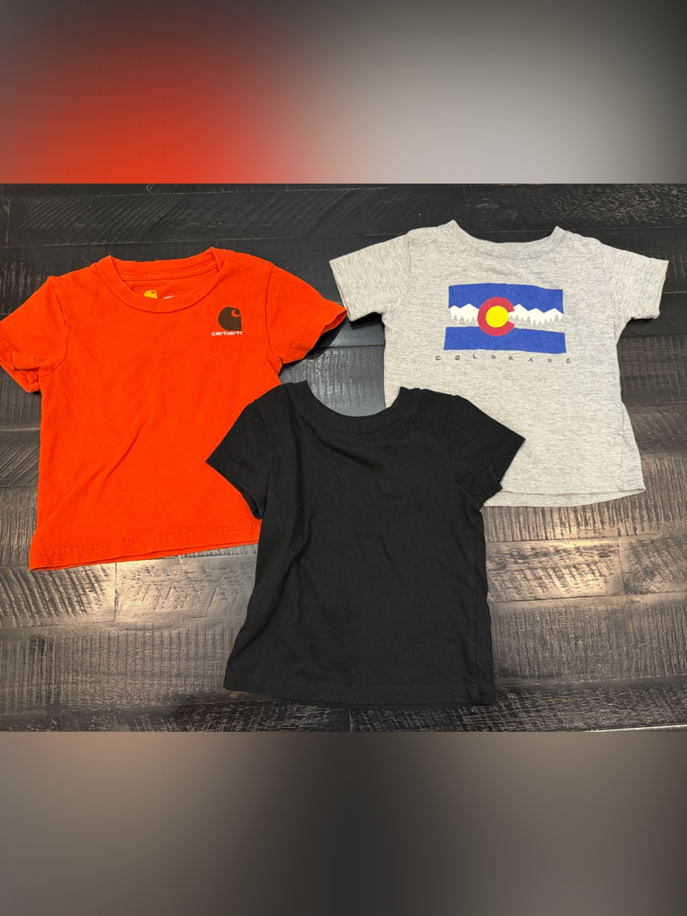 Boys Short Sleeve Tee Shirts - Orange, Black, Gray